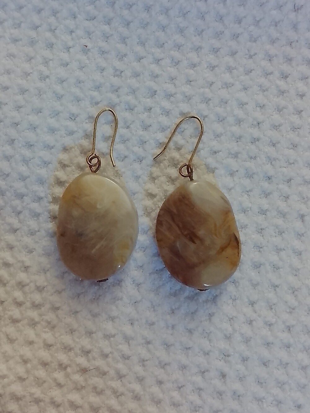 Source Unknown Beige Marble Drop Earrings - Women Jewelry